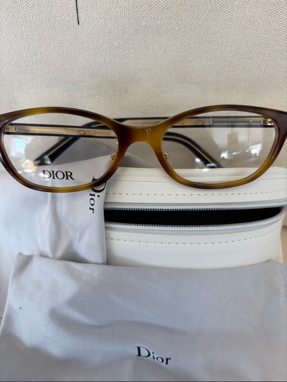 Dior Brown Tortoiseshell Oval Eyeglass Frames